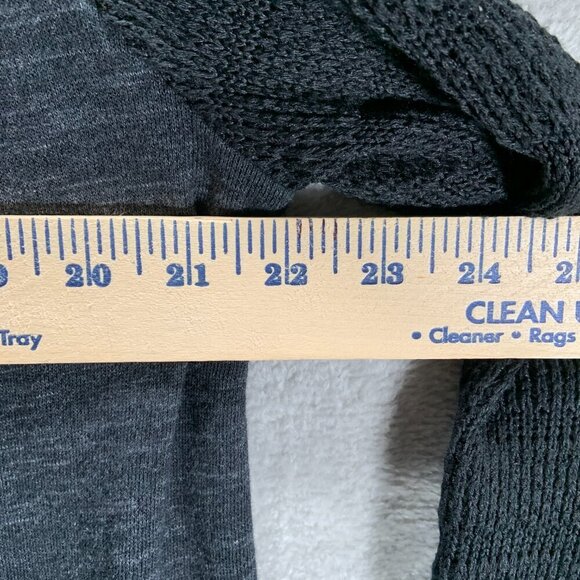 Lucky Brand Cardigan Women's Medium Black Wrap Shawl Casual Office Knit Boho - Picture 9 of 12
